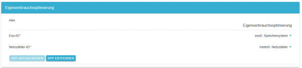 self consumption optimization configuration
