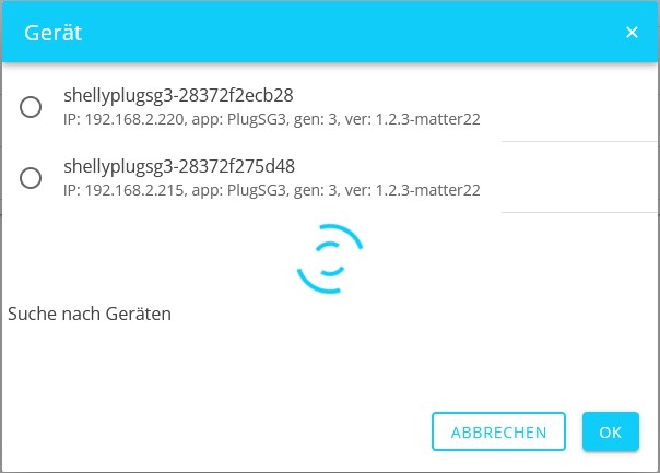 shelly found devices