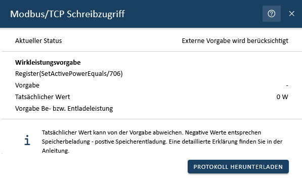 Modbus Schreibzugriff Beispiel 5