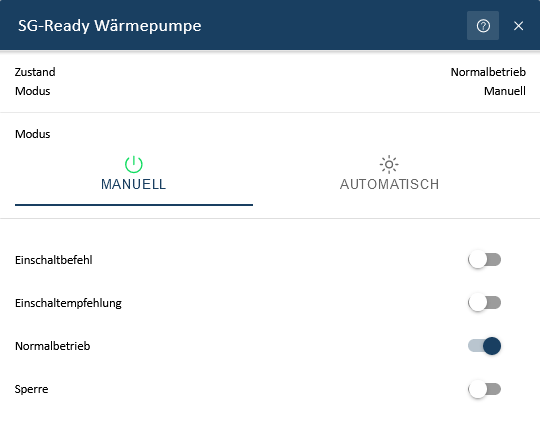 waermepumpe sg ready manuell