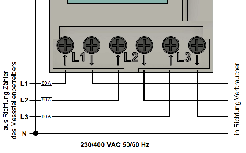 Socomec Countis E23 E24 Anschluss Stromnetz