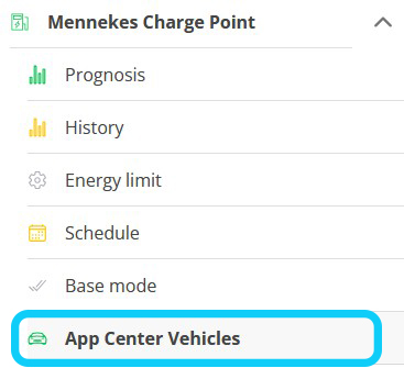 chip menu app center vehicles