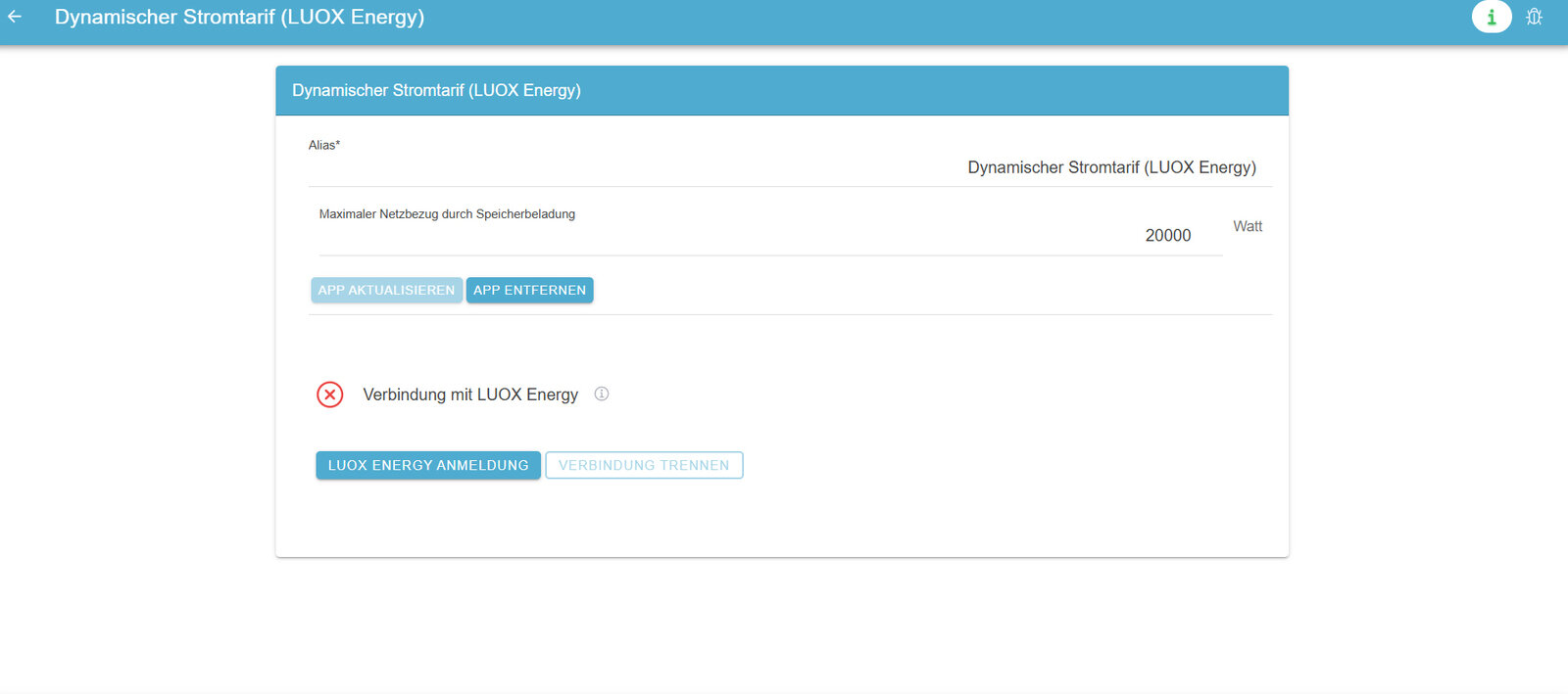 luox app after installation