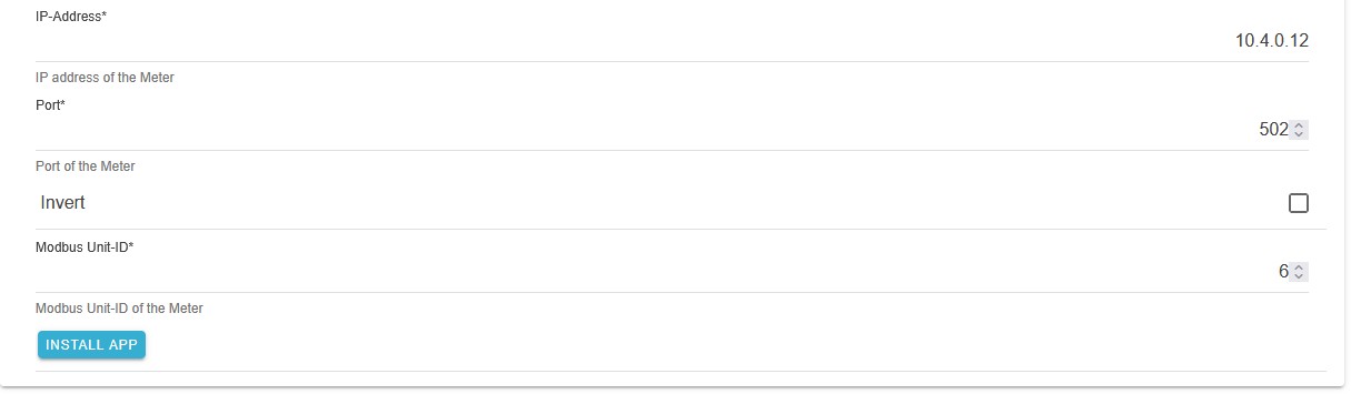 Konfigurationsoberfläche — Einbindung über Modbus/TCP — Eintragen der IP
