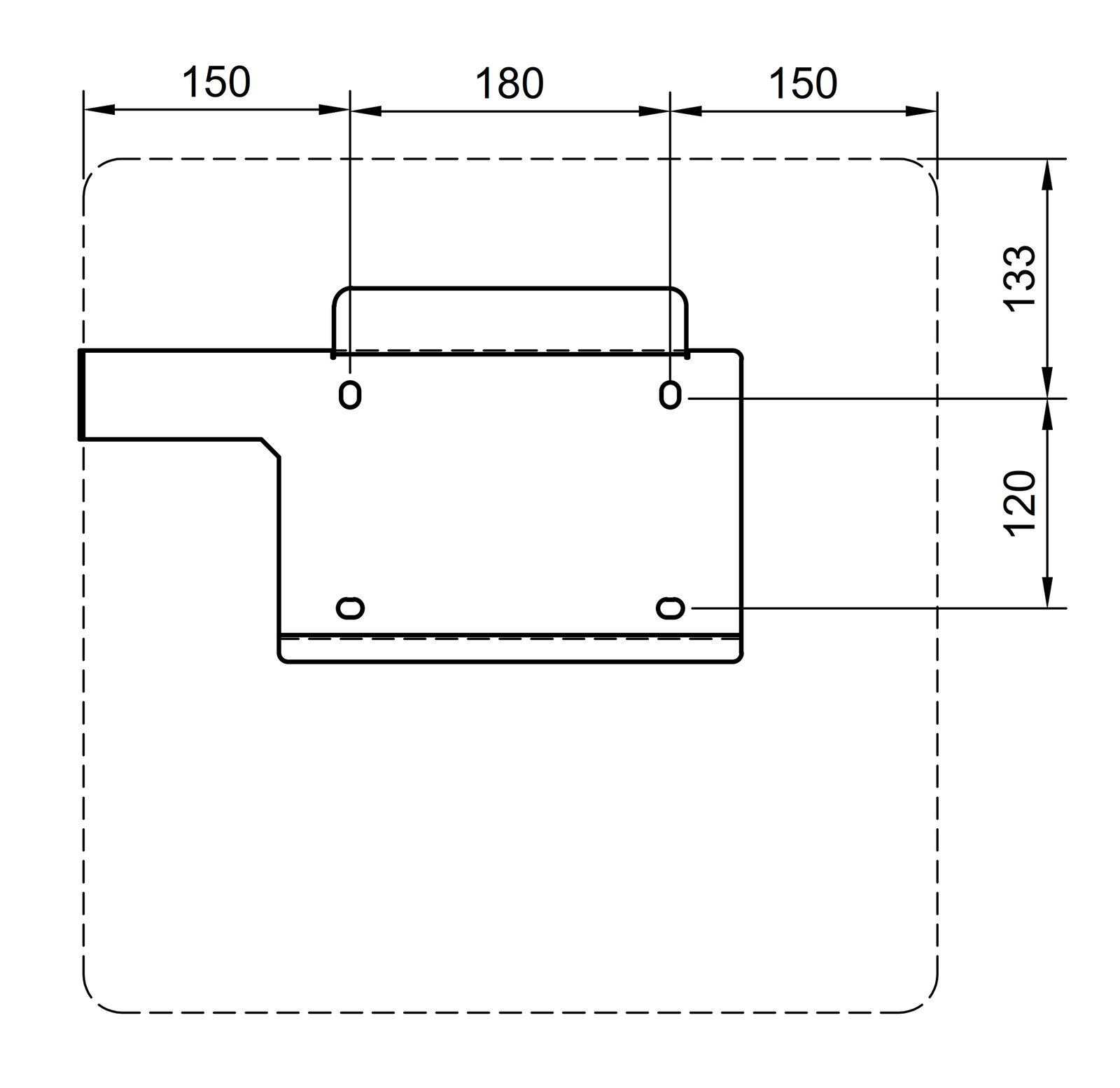 avu wall bracket drill template